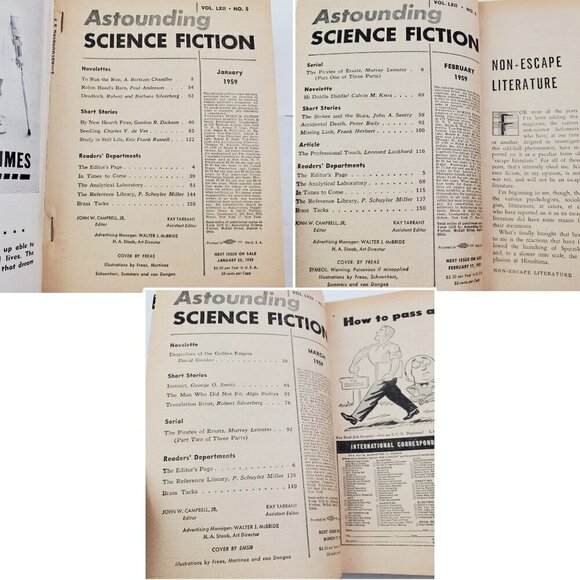 Astounding Science Fiction Magazine 1959 Jan-Jul 7 Issues Leinster Dickson More - Picture 5 of 11